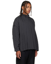 dunkelgraue Windjacke von Homme Plissé Issey Miyake