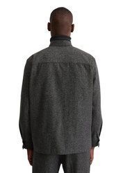 dunkelgraue Wollshirtjacke von Marc O'Polo