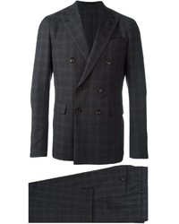 dunkelgrauer Anzug mit Vichy-Muster
