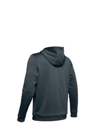 dunkelgrauer bedruckter Fleece-Pullover mit einem Kapuze von Under Armour