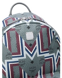 dunkelgrauer bedruckter Leder Rucksack von MCM