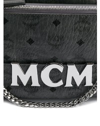 dunkelgrauer bedruckter Leder Rucksack von MCM