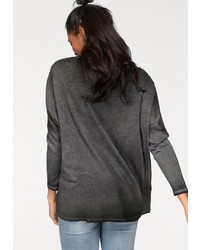 dunkelgrauer bedruckter Oversize Pullover von Cotton Candy
