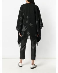 dunkelgrauer bedruckter Poncho von McQ Alexander McQueen