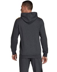 dunkelgrauer bedruckter Pullover mit einem Kapuze von adidas