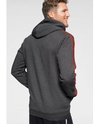 dunkelgrauer bedruckter Pullover mit einem Kapuze von adidas