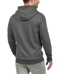 dunkelgrauer bedruckter Pullover mit einem Kapuze von BLEND