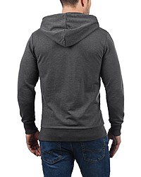 dunkelgrauer bedruckter Pullover mit einem Kapuze von Jack & Jones