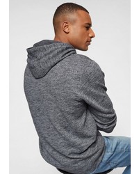 dunkelgrauer bedruckter Pullover mit einem Kapuze von Jack & Jones