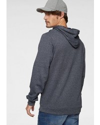 dunkelgrauer bedruckter Pullover mit einem Kapuze von Jack & Jones