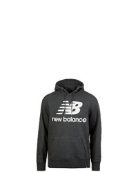 dunkelgrauer bedruckter Pullover mit einem Kapuze von New Balance