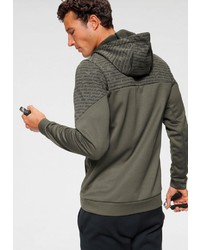 dunkelgrauer bedruckter Pullover mit einem Kapuze von Nike