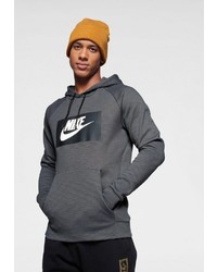 dunkelgrauer bedruckter Pullover mit einem Kapuze von Nike Sportswear