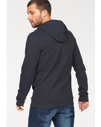 dunkelgrauer bedruckter Pullover mit einem Kapuze von OCEAN SPORTSWEAR