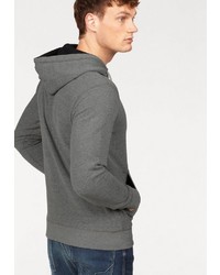 dunkelgrauer bedruckter Pullover mit einem Kapuze von Petrol Industries