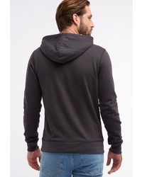 dunkelgrauer bedruckter Pullover mit einem Kapuze von Petrol Industries