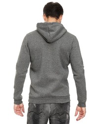 dunkelgrauer bedruckter Pullover mit einem Kapuze von Redbridge