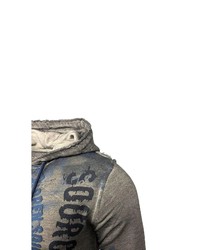 dunkelgrauer bedruckter Pullover mit einem Kapuze von RUSTY NEAL