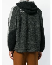 dunkelgrauer bedruckter Pullover mit einem Kapuze von MSGM