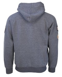 dunkelgrauer bedruckter Pullover mit einem Kapuze von TOP GUN