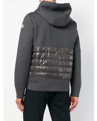 dunkelgrauer bedruckter Pullover mit einem Kapuze von Moncler