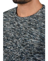 dunkelgrauer bedruckter Pullover mit einem Rundhalsausschnitt von BLEND