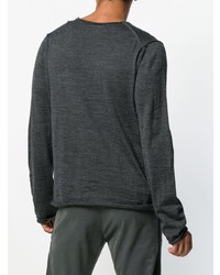 dunkelgrauer bedruckter Pullover mit einem Rundhalsausschnitt von Comme Des Garcons SHIRT