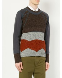 dunkelgrauer bedruckter Pullover mit einem Rundhalsausschnitt von Craig Green