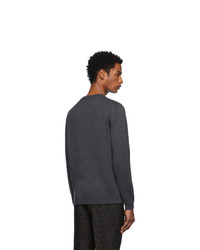 dunkelgrauer bedruckter Pullover mit einem Rundhalsausschnitt von Fendi