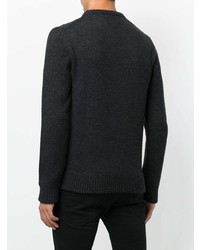 dunkelgrauer bedruckter Pullover mit einem Rundhalsausschnitt von DSQUARED2