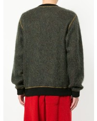 dunkelgrauer bedruckter Pullover mit einem Rundhalsausschnitt von Kolor