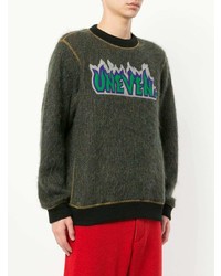 dunkelgrauer bedruckter Pullover mit einem Rundhalsausschnitt von Kolor