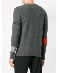 dunkelgrauer bedruckter Pullover mit einem Rundhalsausschnitt von Etro