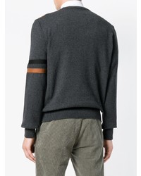 dunkelgrauer bedruckter Pullover mit einem Rundhalsausschnitt von Stella McCartney