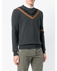 dunkelgrauer bedruckter Pullover mit einem Rundhalsausschnitt von Stella McCartney