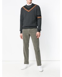 dunkelgrauer bedruckter Pullover mit einem Rundhalsausschnitt von Stella McCartney