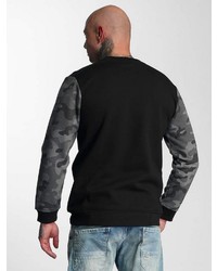 dunkelgrauer bedruckter Pullover mit einem Rundhalsausschnitt von Thug Life