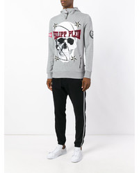 dunkelgrauer bedruckter Pullover von Philipp Plein