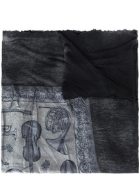 dunkelgrauer bedruckter Schal von Avant Toi