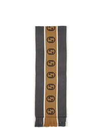 dunkelgrauer bedruckter Schal von Gucci