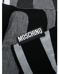 dunkelgrauer bedruckter Schal von Moschino