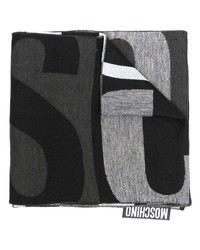 dunkelgrauer bedruckter Schal von Moschino