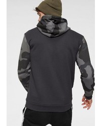 dunkelgrauer Camouflage Pullover mit einem Kapuze von adidas Originals