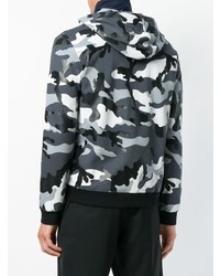 dunkelgrauer Camouflage Pullover mit einem Kapuze von Valentino