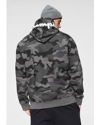 dunkelgrauer Camouflage Pullover mit einem Kapuze von Champion