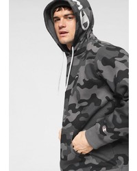 dunkelgrauer Camouflage Pullover mit einem Kapuze von Champion