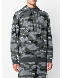 dunkelgrauer Camouflage Pullover mit einem Kapuze von Nike