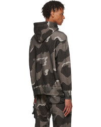 dunkelgrauer Camouflage Pullover mit einem Kapuze von Undercover