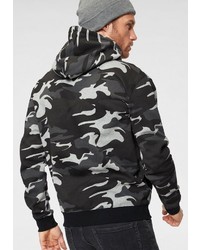 dunkelgrauer Camouflage Pullover mit einem Kapuze von Lonsdale