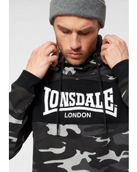 dunkelgrauer Camouflage Pullover mit einem Kapuze von Lonsdale